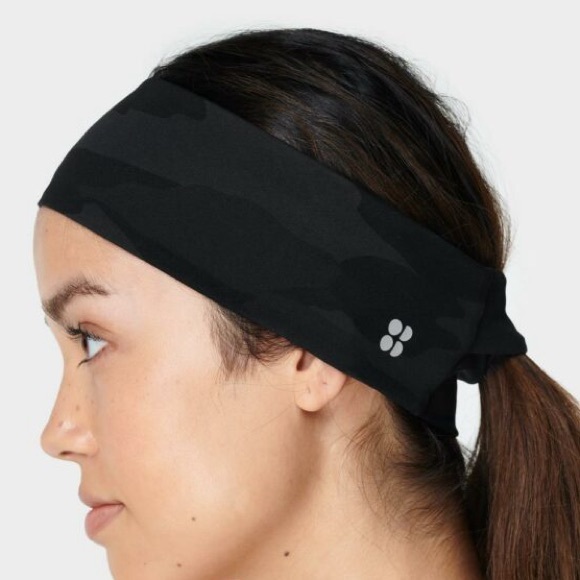 Sweaty Betty Power Headband Ultra Black Camo Print - Picture 1 of 5